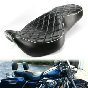 Diamond Driver Passenger 2-Up Seat For Harley Touring Road King FLHR FLHP 97-07