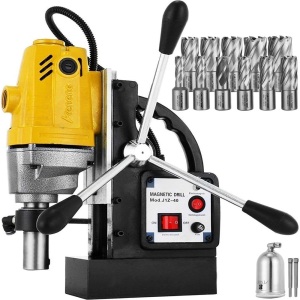 Md-40 Electric Magnetic Drill Press 1.5" Boring W/11 Pcs Hss Annular Cutter Bits. Appears New  