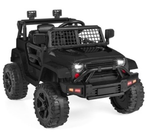 12V Kids Ride-On Truck Car w/ Parent Remote Control, Spring Suspension, Black