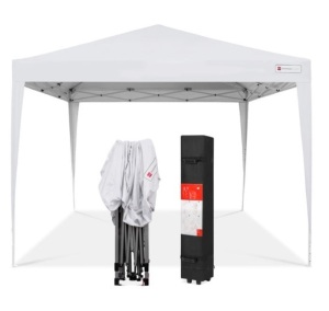 Outdoor Portable Pop Up Canopy Tent w/ Carrying Case, 10x10ft, White