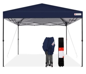 One-Person Setup Instant Pop Up Canopy w/ Wheeled Bag - 10x10ft, Blue