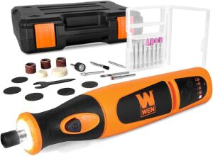 WEN 23072 Variable Speed Lithium-Ion Cordless Rotary Tool Kit with 24-Piece Accessory Set, Charger, and Carrying Case 