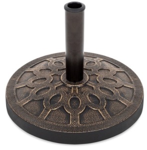 18in Round Patio Umbrella Base Stand w/ Rustic Finish