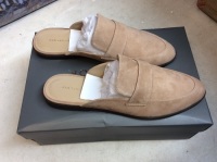 Ann Taylor Caro Suede Loafer Slides, Spiced Taupe, Size 7 - New