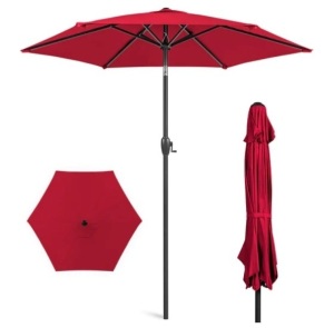 Outdoor Market Patio Umbrella w/ Push Button Tilt, Crank Lift - 7.5ft, Appears New