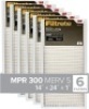 Filtrete 14x24x1, AC Furnace Air Filter, MPR 300, 6-Pack - Appears New&nbsp;