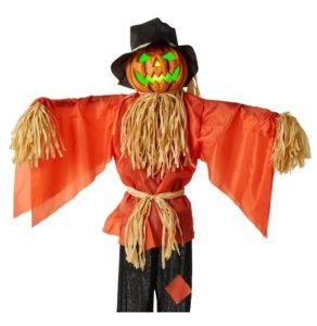 Husker The Corn Keeper Animatronic Scarecrow Halloween Decor w/ LED Eyes