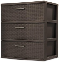 Sterilite 3-Drawer Wide Weave Tower, Espresso - Appears New&nbsp;