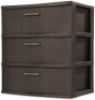 Sterilite 3-Drawer Wide Weave Tower, Espresso - Appears New&nbsp;