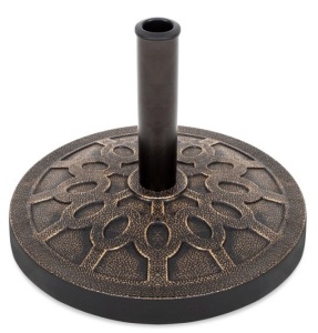 18in Round Patio Umbrella Base Stand w/ Rustic Finish