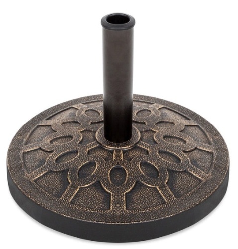 18in Round Patio Umbrella Base Stand w/ Rustic Finish