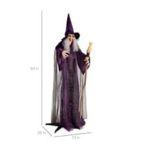 Wicked Wanda Standing Animatronic Witch with Sounds, LED Eyes - 5ft