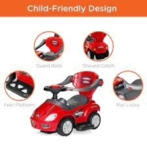 3-in-1 Kids Push Car w/ Handle and Horn