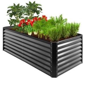 Outdoor Metal Raised Garden Bed for Vegetables, Flowers, Herbs - 6x3x2ft, Gray