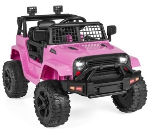 12V Kids Ride-On Truck Car w/ Parent Remote Control, Spring Suspension, Pink