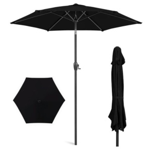 Outdoor Market Patio Umbrella w/ Push Button Tilt, Crank Lift - 7.5ft, Appears New/Box Damaged