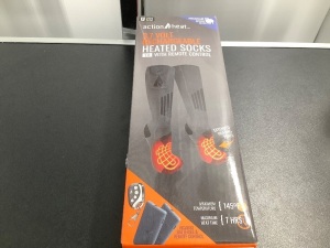 Action Heat 3.7 Volt Rechargeable Heated Socks, S/M, Untested, Appears New