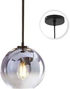 KCO Silver Glass Globe Pendant Ceiling Light