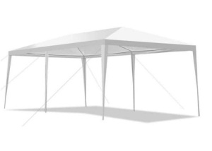 10 ft. x 20 ft. White Outdoor Party Wedding Canopy Gazebo Pavilion Event Tent, Appears New, Retail $154.21