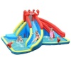 Multi-Color Inflatable Water Slide Crab Dual Slide Bounce House Splash Pool without Blower, Appears New, Retail $420.74