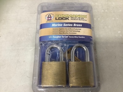 2 Pack Commando Locks Marine Series, Appears new