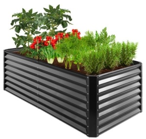 Outdoor Metal Raised Garden Bed for Vegetables, Flowers, Herbs - 6x3x2ft, Gray