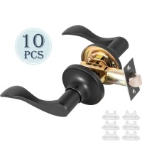 VEVOR Passage Door Lever Door Handle 10 Pack Door Knobs Passage Lever Locks Set Black. NEW
