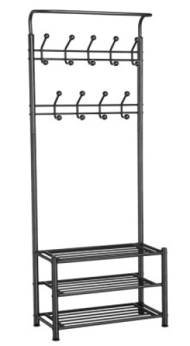 Metal Entryway Coat Rack w/&nbsp;Shoe Bench, Will Vary From Stock Photo, E-Comm Return