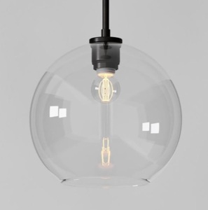 West Elm, Sculptural Glass Shade, Medium Globe, Clear, Like New, retail - $139