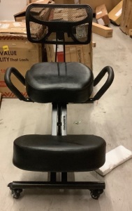 Ergonomic Kneeling Chair with Backrest, Missing Back Wheels, Ecommerce Return