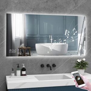 BYECOLD Smart Bathroom Vanity Mirror with Bluetooth, Anti-Fog