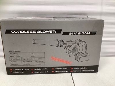 Cordless Blower, Untested, Appears new