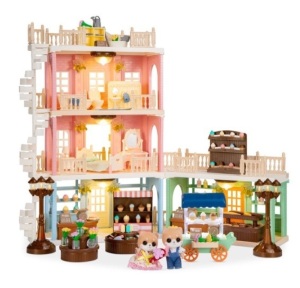 Deluxe Cottage Dollhouse Mansion Pretend Toy Playset w/ Tiny Critters