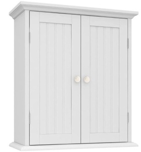 Choo Choo, 2 Door Wall Cabinet Unit, White, (2) Adjustable Shelves, 24"H, 21"W, 8.8"D, Appears New,