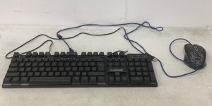 Flagpower Gaming Keyboard & Mouse, Powers Up, E-Comm Return