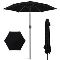 Outdoor Market Patio Umbrella w/ Push Button Tilt, Crank Lift - 7.5ft&nbsp;
