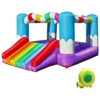 Turfee Rainbow Inflatable Jumper Bounce House with Blower, 12' x 9' x 6'&nbsp;