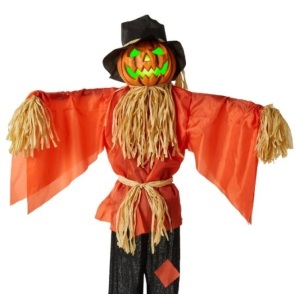 Husker The Corn Keeper Animatronic Scarecrow Halloween Decor w/ LED Eyes