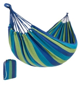 2-Person Brazilian-Style Double Hammock w/ Portable Carrying Bag, Blue