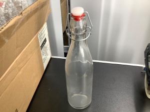 Lot of (8) Glass Bottles with Lid, Appears New