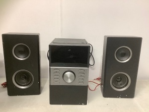 GPX Home Music System, Damaged Speakers, Powers Up, E-Comm Return