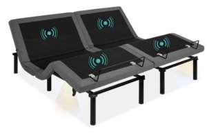 Adjustable Bed Base with Massage, Remote, USB Ports, Split King