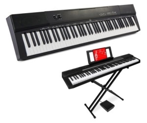 88-Key Digital Piano Set w/ Semi-Weighted Keys, Stand, Sustain Pedal