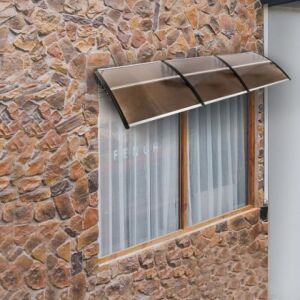 40"x 120" Outdoor Polycarbonate Front Door Window Awning, Brown 