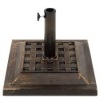 26lb Steel Square Patio Umbrella Base Stand, Basketweave Pattern