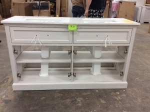 White Double Bathroom Sink and Vanity (CHECK DESCRIPTION)