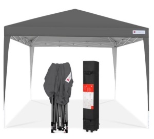 Outdoor Portable Pop Up Canopy Tent w/ Carrying Case, 10x10ft, Dark Gray