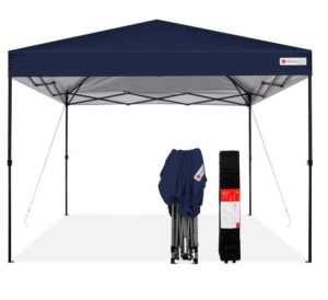 One-Person Setup Instant Pop Up Canopy w/ Wheeled Bag - 10x10ft, Blue