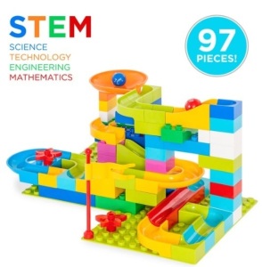 97-Piece Kids Create Your Own Marble Maze Run Racetrack Puzzle Game Set