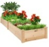 8x2ft Wooden Raised Garden Bed Planter for Garden, Lawn, Yard